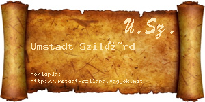 Umstadt Szilárd névjegykártya